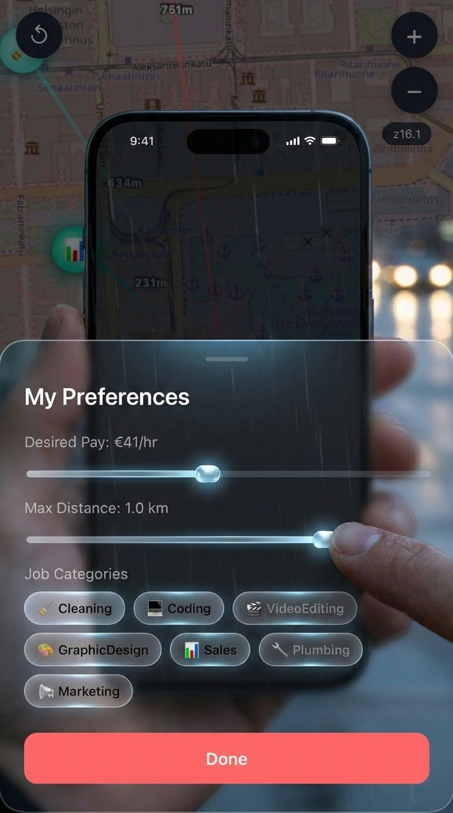 Preference configuration in mobile interface