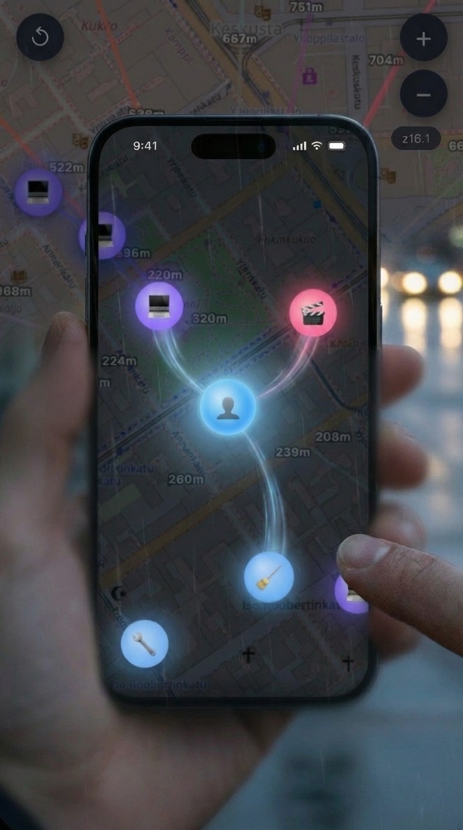 Match map in mobile interface